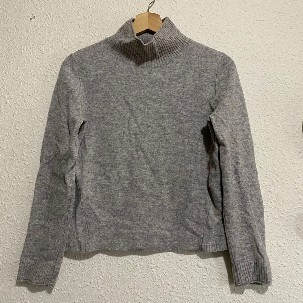 NAADAM 100% Cashmere Gray Turtleneck‎ Sweater Womens XS Ribbed Collar Sleeve